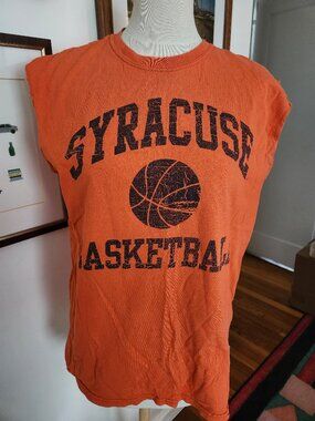 Vintage Syracuse University Basketball Men's Muscle Tee Size M Orange